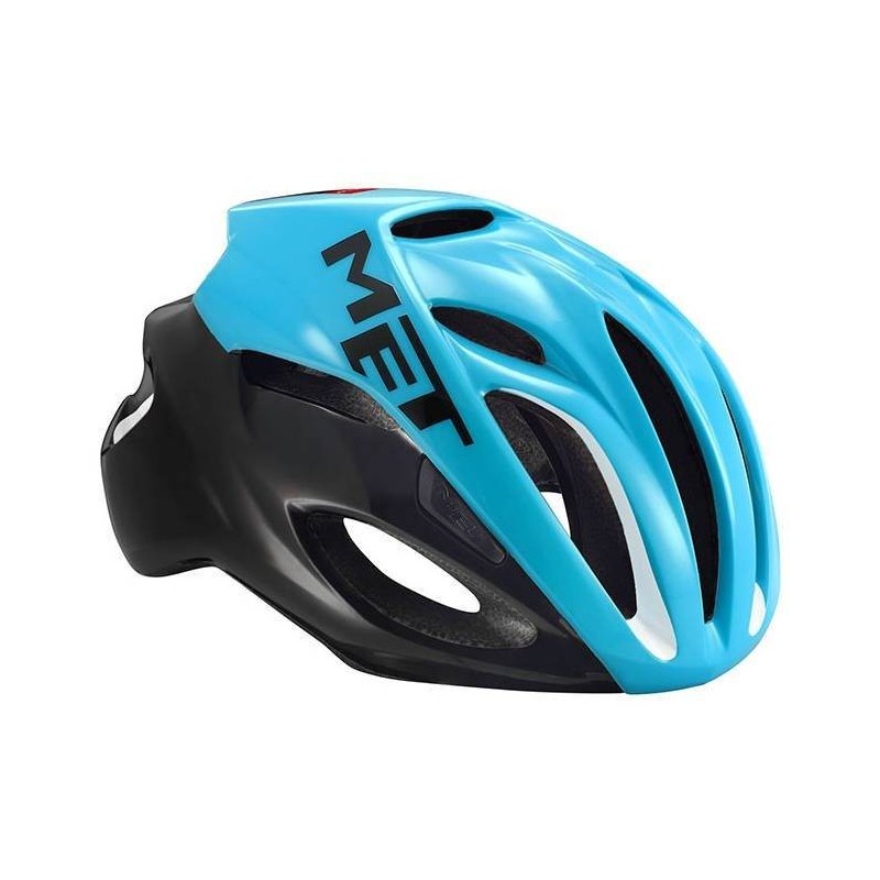 Casco Met Rivale Cyan y Negro: Ligero y Aerodinámico - ¡Compra Ya!