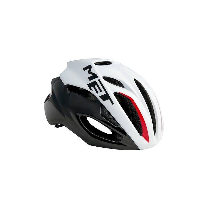 Compra Casco Met Rivale: Ligero y Elegante en Blanco, Negro y Rojo