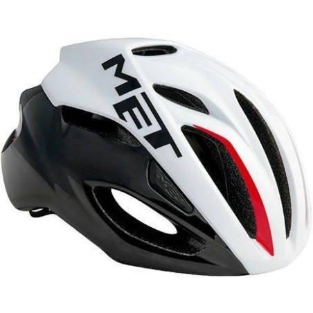 Compra Casco Met Rivale: Ligero y Elegante en Blanco, Negro y Rojo