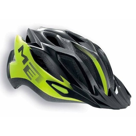 Casco Met Crossover Amarillo y Negro: Seguridad y Estilo - ¡Compra Ahora!
