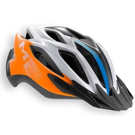 Casco Met Crossover Naranja y Cyan: Seguridad y Estilo ¡Compra Ya!