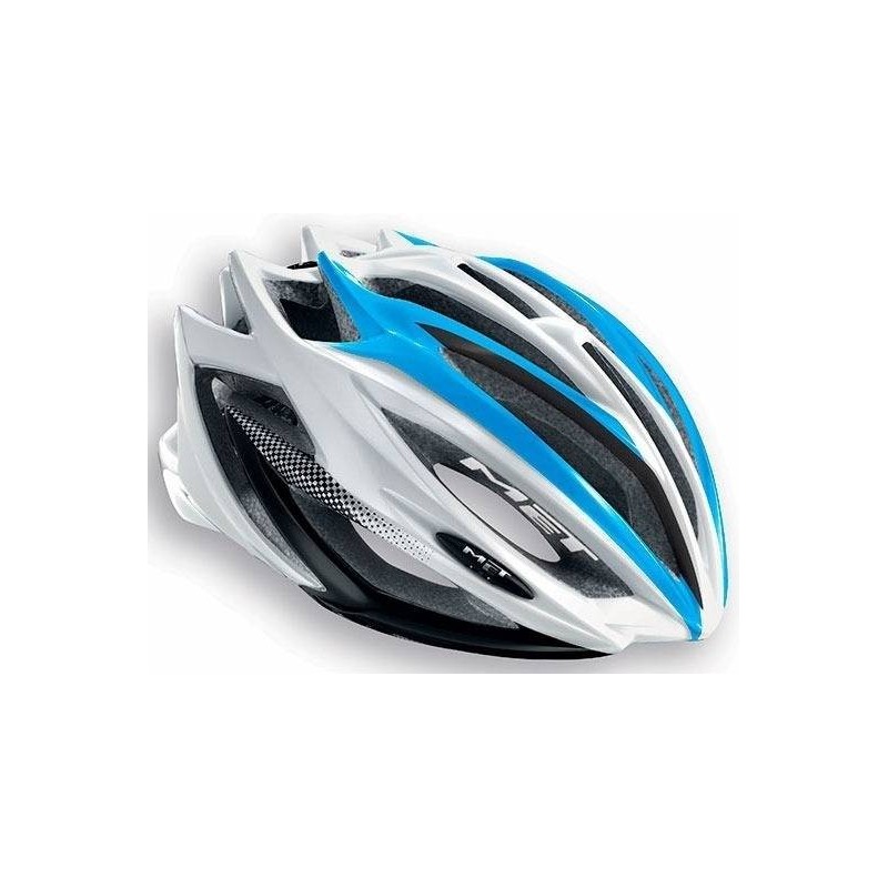 Compra el Casco Met Estro Azul, Blanco y Negro - ¡Seguridad y Estilo!