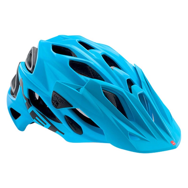 Compra Casco MET Parabellum HES Cian Negro - Ligero y Seguro